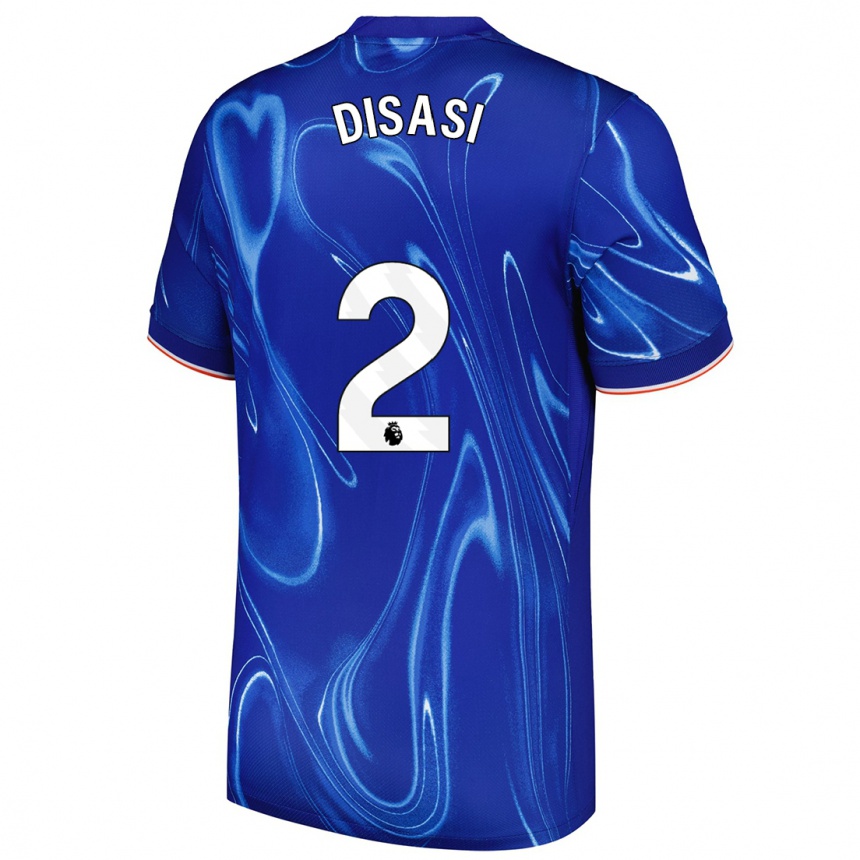 Hombre Fútbol Camiseta Axel Disasi #2 Azul Blanco 1ª Equipación 2024/25 México