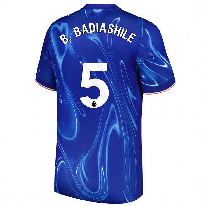 Hombre Fútbol Camiseta Benoît Badiashile #5 Azul Blanco 1ª Equipación 2024/25 México