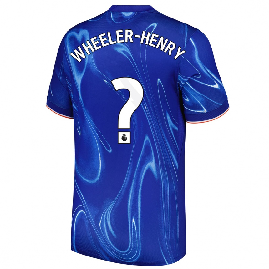 Hombre Fútbol Camiseta Joseph Wheeler-Henry #0 Azul Blanco 1ª Equipación 2024/25 México