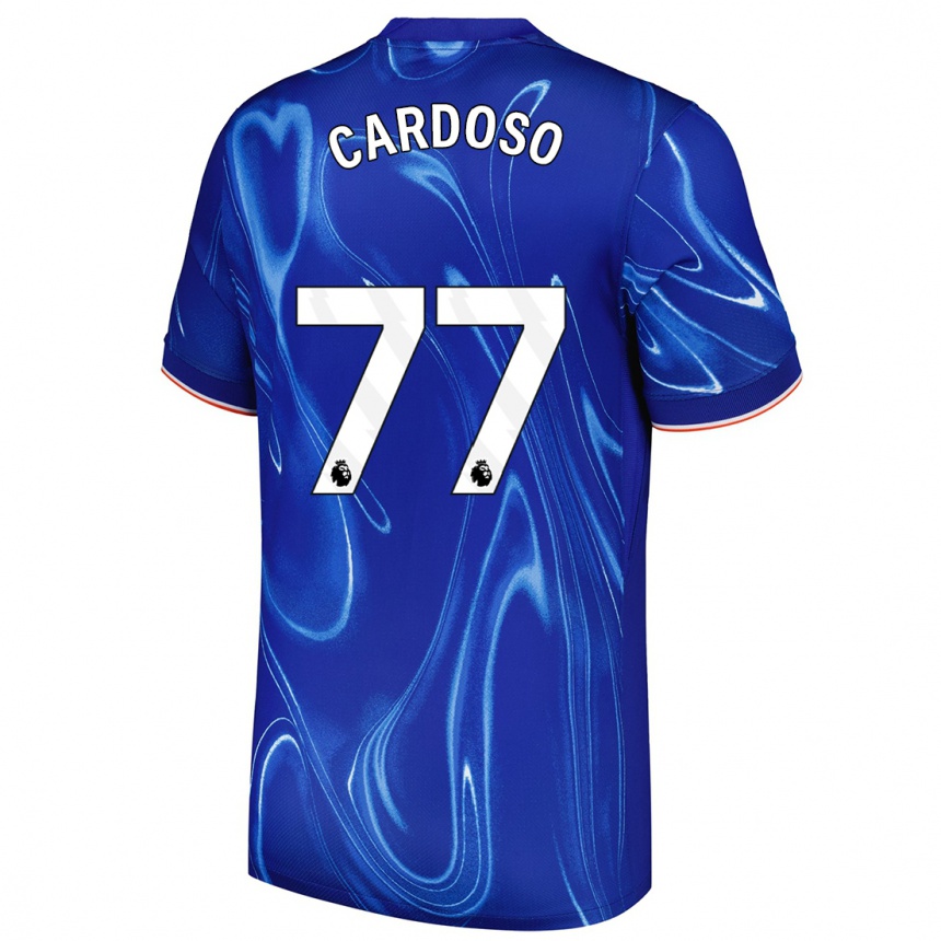 Hombre Fútbol Camiseta Leo Cardoso #77 Azul Blanco 1ª Equipación 2024/25 México