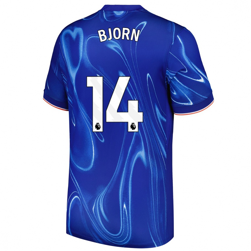 Hombre Fútbol Camiseta Nathalie Björn #14 Azul Blanco 1ª Equipación 2024/25 México