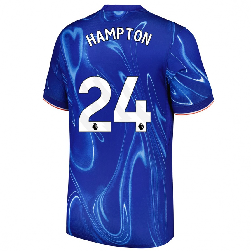 Hombre Fútbol Camiseta Hannah Hampton #24 Azul Blanco 1ª Equipación 2024/25 México