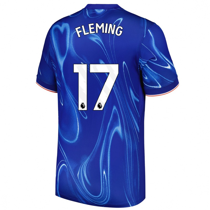 Hombre Fútbol Camiseta Jessie Fleming #17 Azul Blanco 1ª Equipación 2024/25 México