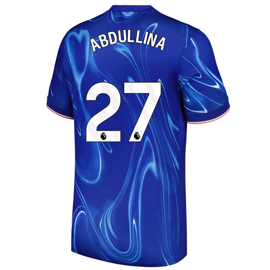 Hombre Fútbol Camiseta Alsu Abdullina #27 Azul Blanco 1ª Equipación 2024/25 México