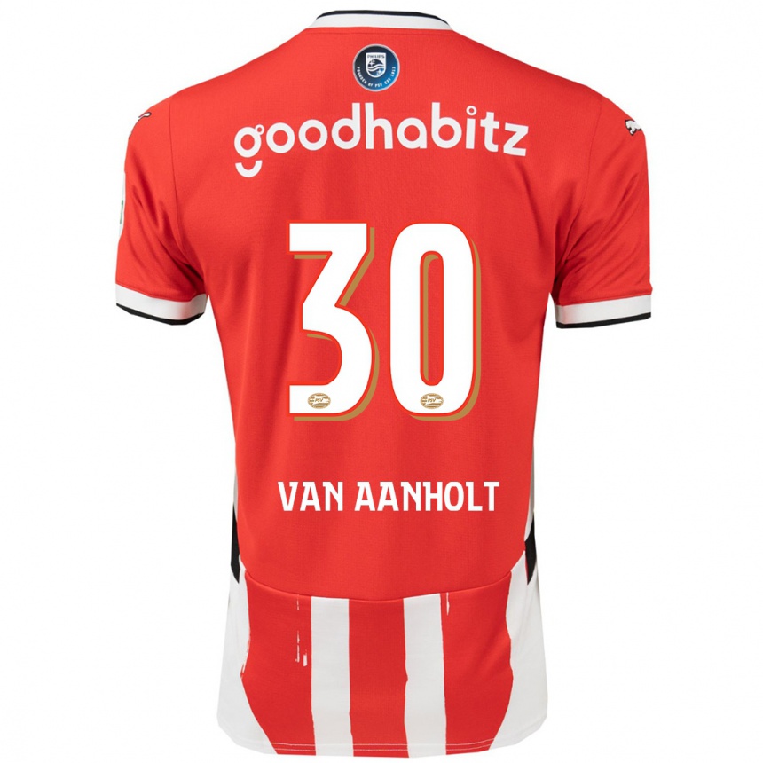 Hombre Fútbol Camiseta Patrick Van Aanholt #30 Rojo Blanco 1ª Equipación 2024/25 México