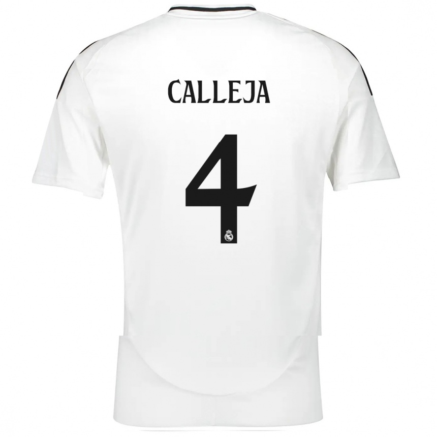 Hombre Fútbol Camiseta Jaime Calleja #4 Blanco 1ª Equipación 2024/25 México