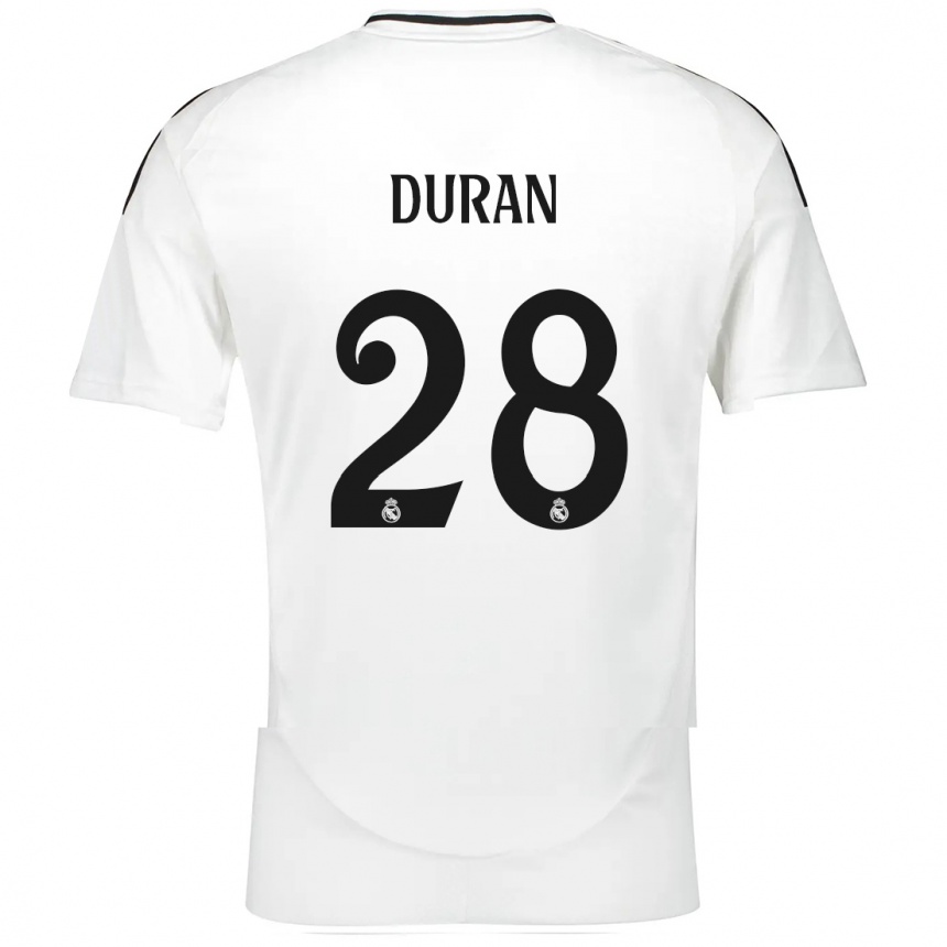 Hombre Fútbol Camiseta Pol Duran #28 Blanco 1ª Equipación 2024/25 México