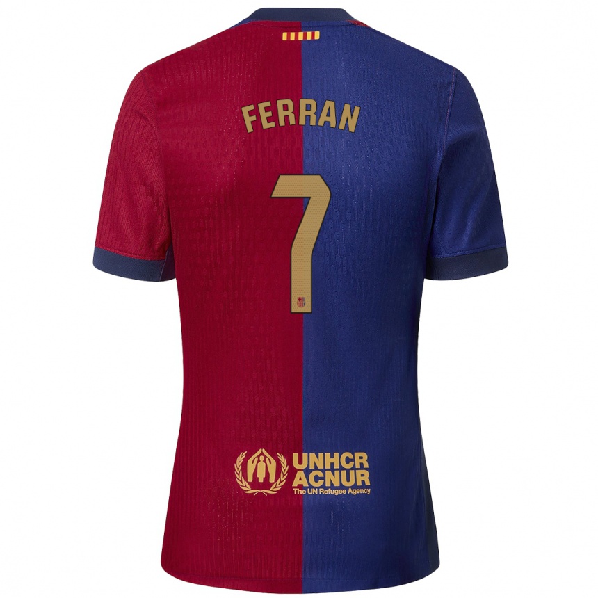 Hombre Fútbol Camiseta Ferran Torres #7 Azul Rojo 1ª Equipación 2024/25 México