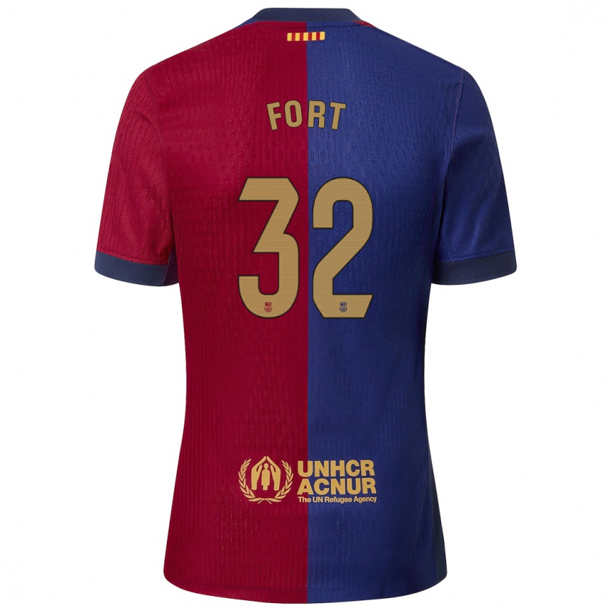 Hombre Fútbol Camiseta Héctor Fort #32 Azul Rojo 1ª Equipación 2024/25 México