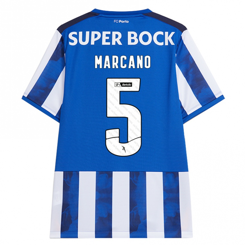 Hombre Fútbol Camiseta Ivan Marcano #5 Azul Blanco 1ª Equipación 2024/25 México