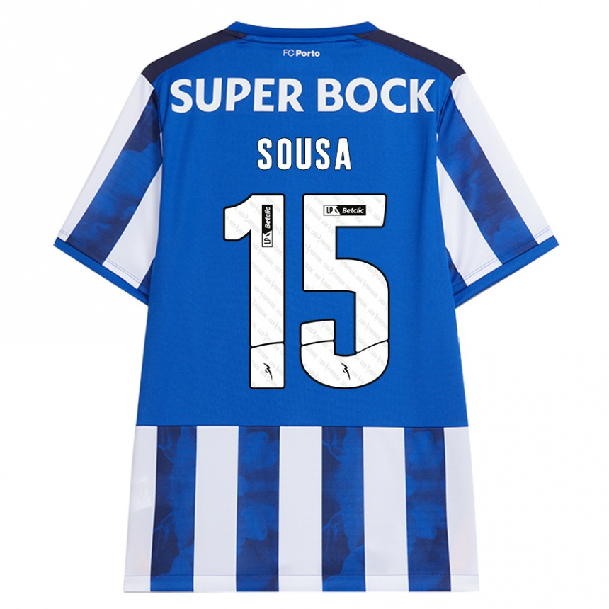 Hombre Fútbol Camiseta Vasco Sousa #15 Azul Blanco 1ª Equipación 2024/25 México