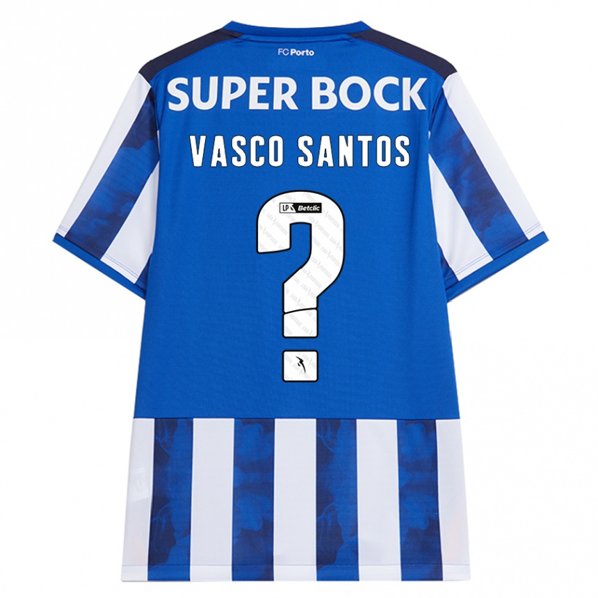 Hombre Fútbol Camiseta Vasco Santos #0 Azul Blanco 1ª Equipación 2024/25 México