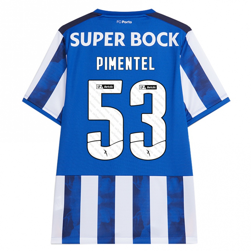 Hombre Fútbol Camiseta Eric Pimentel #53 Azul Blanco 1ª Equipación 2024/25 México