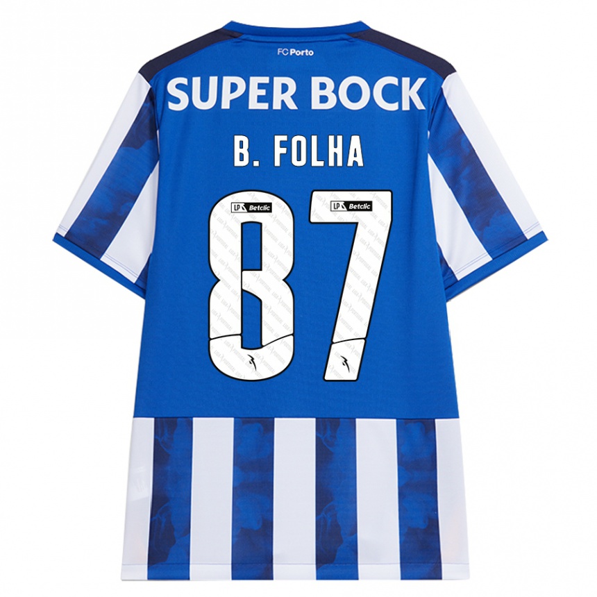 Hombre Fútbol Camiseta Bernardo Folha #87 Azul Blanco 1ª Equipación 2024/25 México