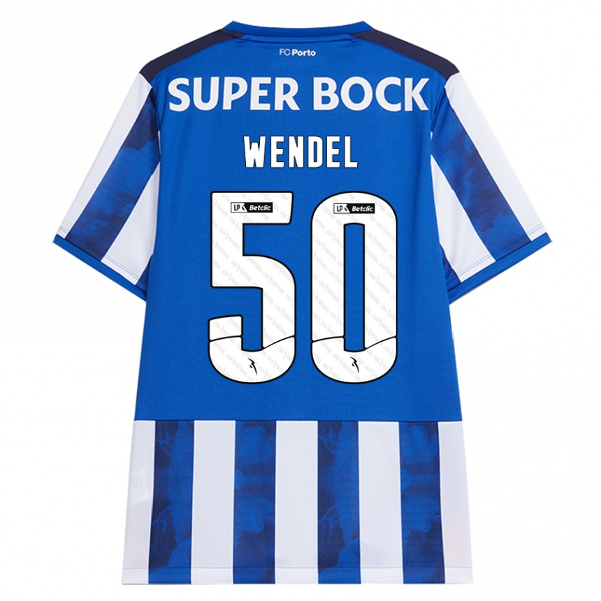 Hombre Fútbol Camiseta Wendel #50 Azul Blanco 1ª Equipación 2024/25 México