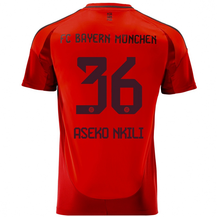 Hombre Fútbol Camiseta Noel Aseko Nkili #36 Rojo 1ª Equipación 2024/25 México