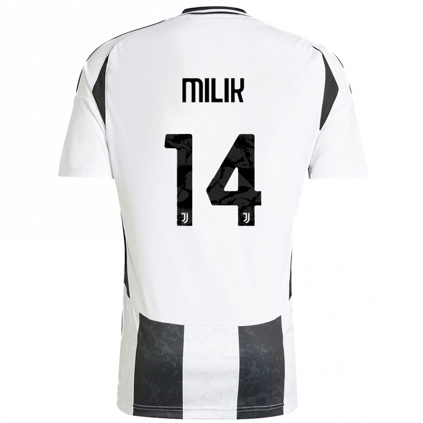 Hombre Fútbol Camiseta Arkadiusz Milik #14 Blanco Negro 1ª Equipación 2024/25 México