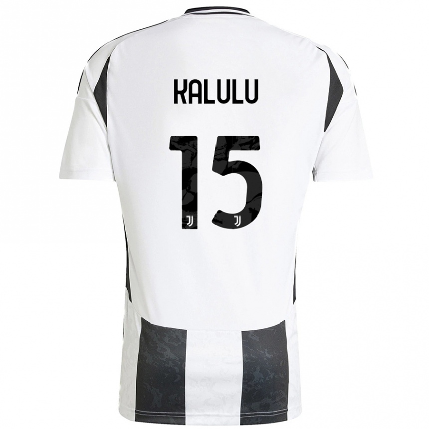 Hombre Fútbol Camiseta Pierre Kalulu #15 Blanco Negro 1ª Equipación 2024/25 México