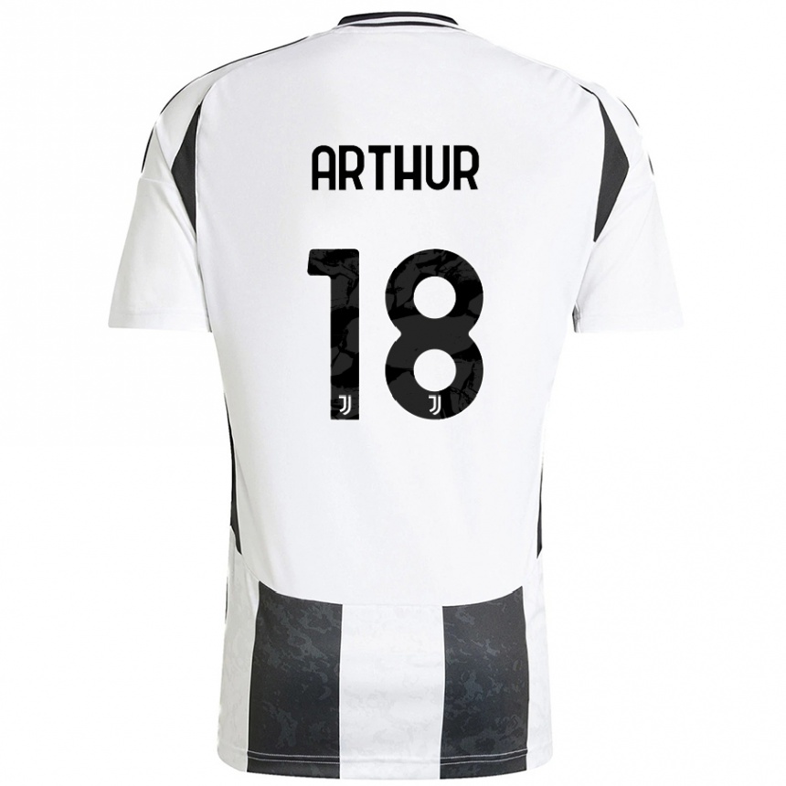 Hombre Fútbol Camiseta Arthur Melo #18 Blanco Negro 1ª Equipación 2024/25 México