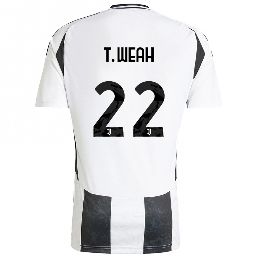 Hombre Fútbol Camiseta Timothy Weah #22 Blanco Negro 1ª Equipación 2024/25 México