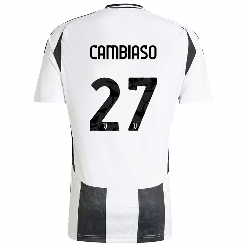 Hombre Fútbol Camiseta Andrea Cambiaso #27 Blanco Negro 1ª Equipación 2024/25 México