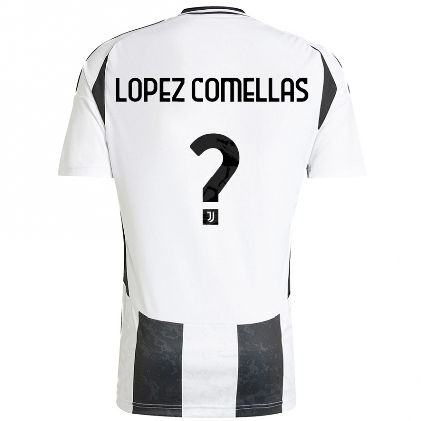 Hombre Fútbol Camiseta Ivan Lopez Comellas #0 Blanco Negro 1ª Equipación 2024/25 México