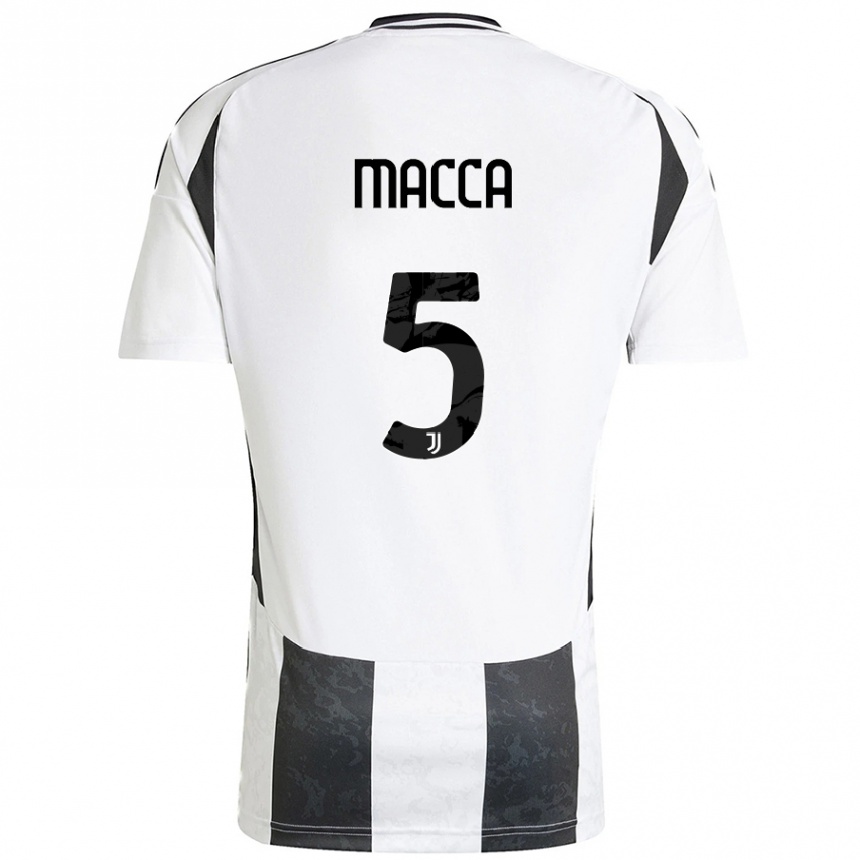 Hombre Fútbol Camiseta Federico Macca #5 Blanco Negro 1ª Equipación 2024/25 México