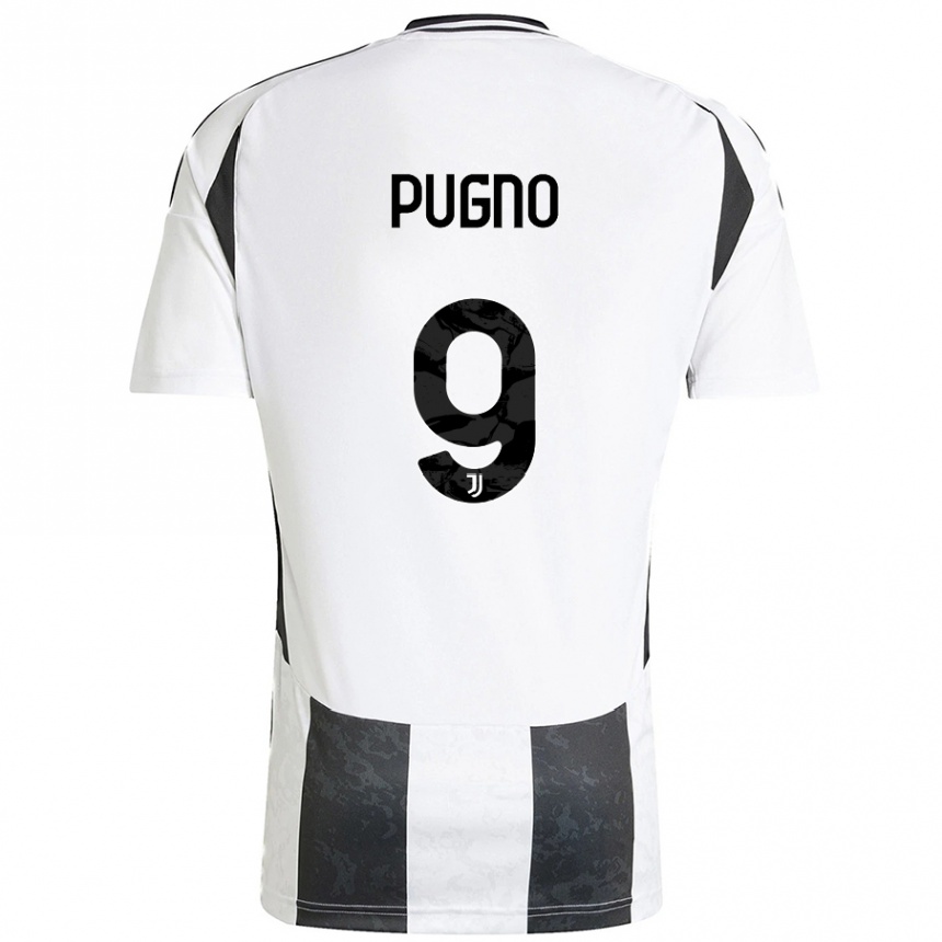 Hombre Fútbol Camiseta Diego Pugno #9 Blanco Negro 1ª Equipación 2024/25 México