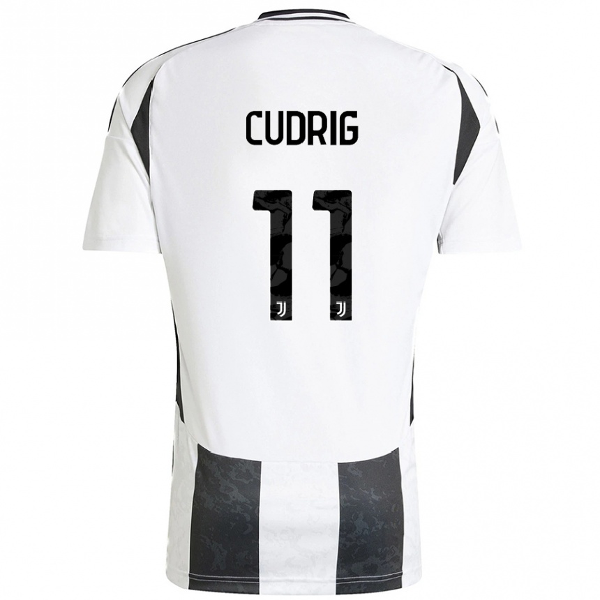 Hombre Fútbol Camiseta Nicolò Cudrig #11 Blanco Negro 1ª Equipación 2024/25 México