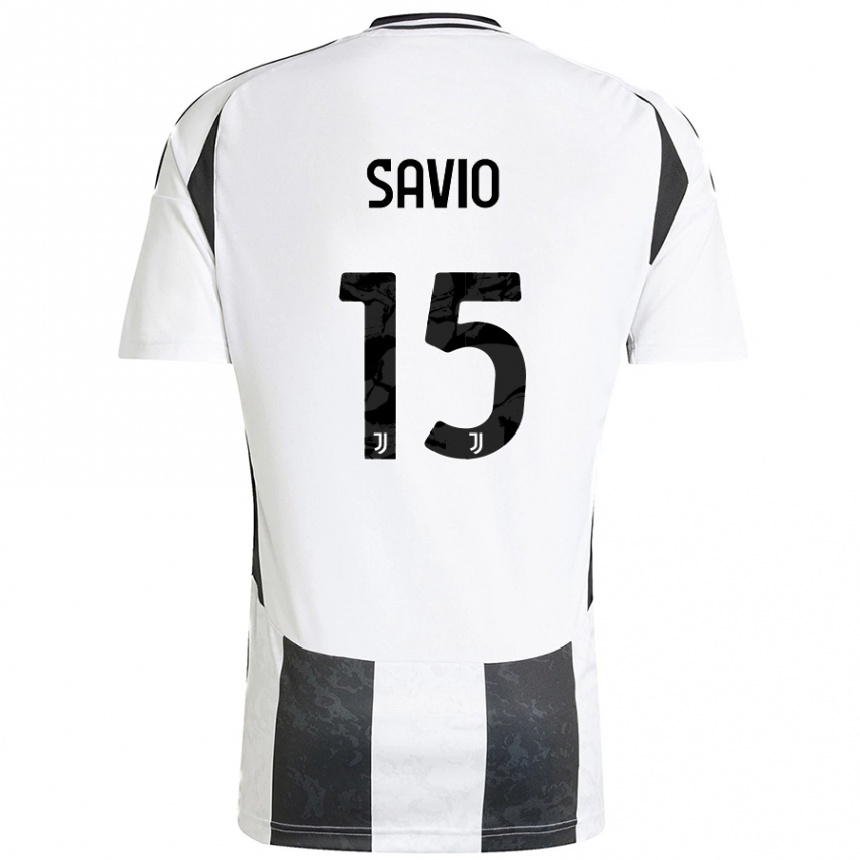 Hombre Fútbol Camiseta Federico Savio #15 Blanco Negro 1ª Equipación 2024/25 México