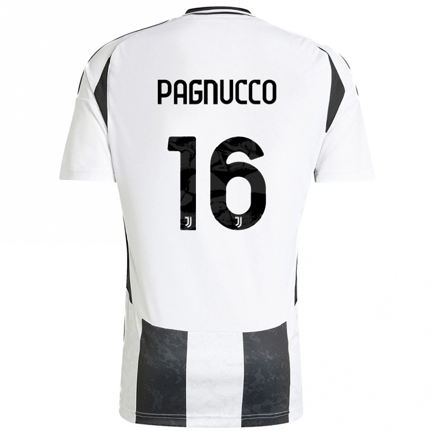 Hombre Fútbol Camiseta Filippo Pagnucco #16 Blanco Negro 1ª Equipación 2024/25 México