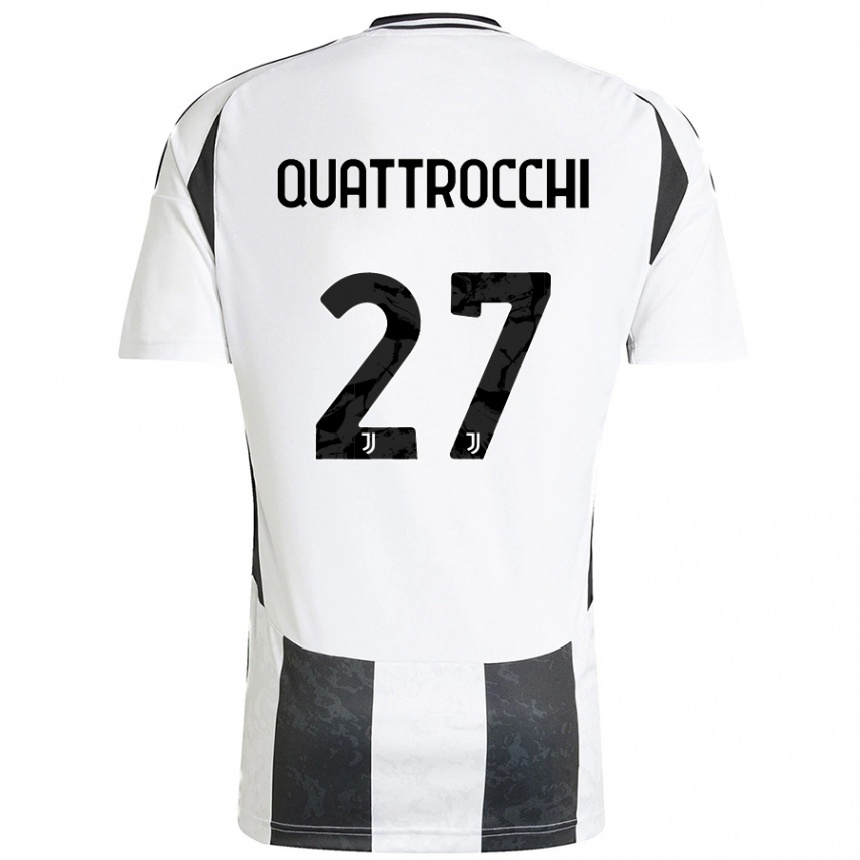 Hombre Fútbol Camiseta Juan Ignacio Quattrocchi #27 Blanco Negro 1ª Equipación 2024/25 México