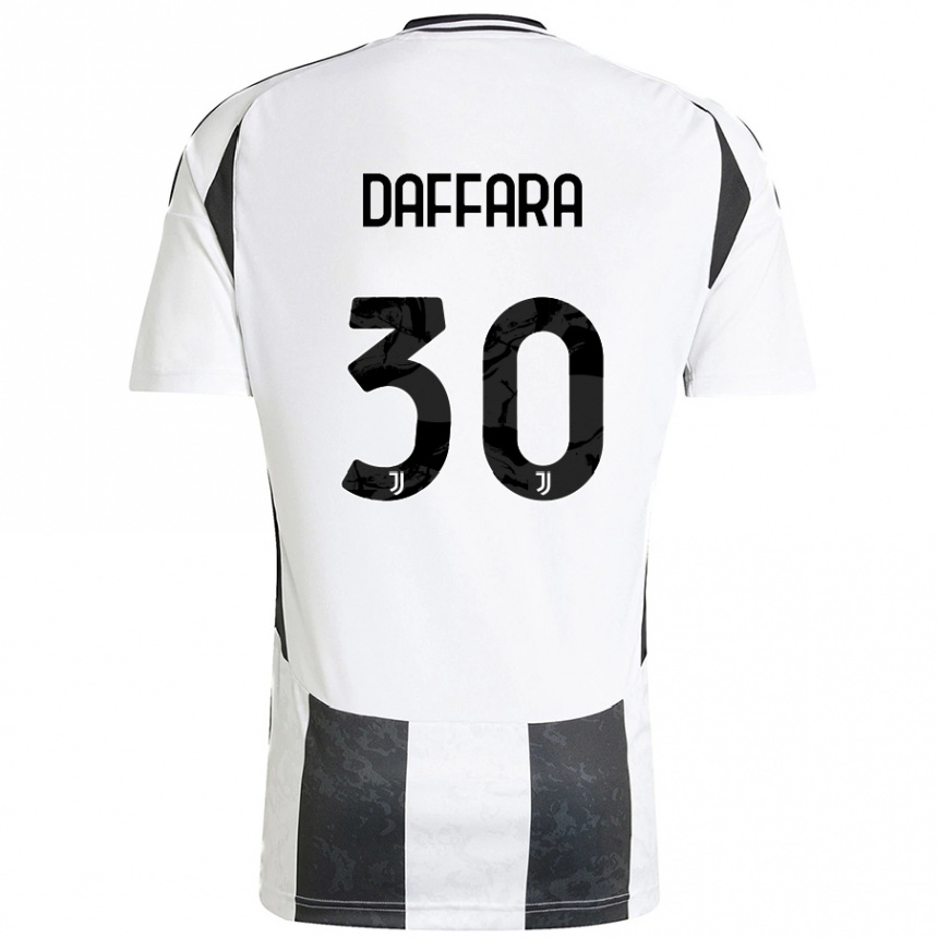 Hombre Fútbol Camiseta Giovanni Daffara #30 Blanco Negro 1ª Equipación 2024/25 México