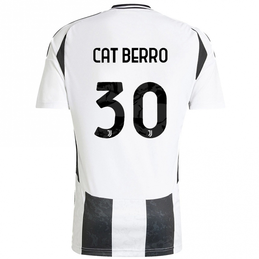 Hombre Fútbol Camiseta Simone Cat Berro #30 Blanco Negro 1ª Equipación 2024/25 México