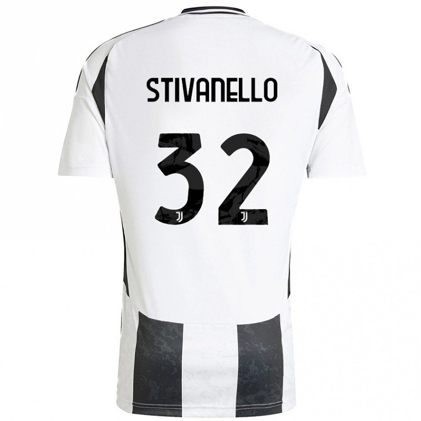 Hombre Fútbol Camiseta Riccardo Stivanello #32 Blanco Negro 1ª Equipación 2024/25 México