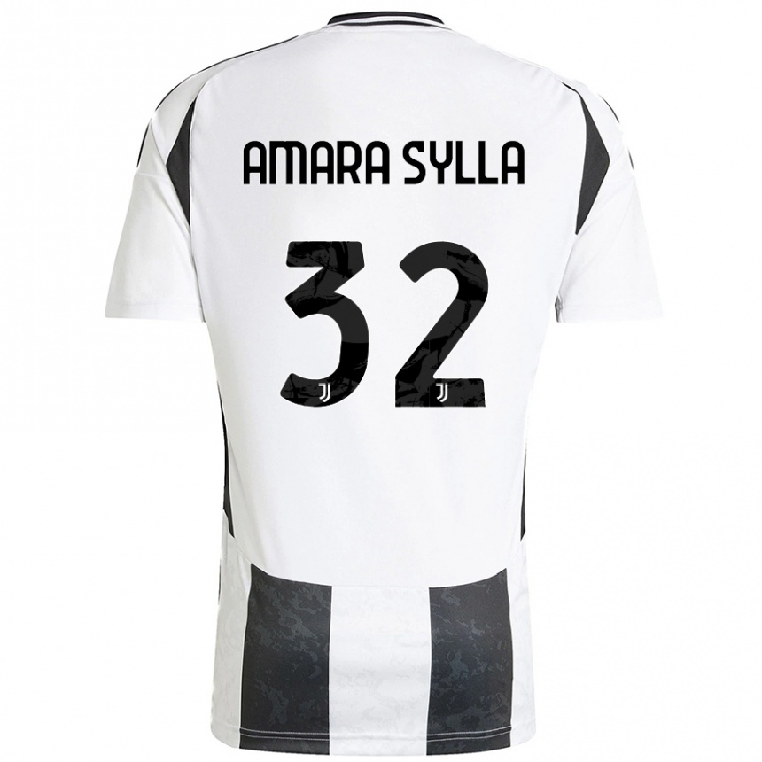 Hombre Fútbol Camiseta Idris Amara Sylla #32 Blanco Negro 1ª Equipación 2024/25 México