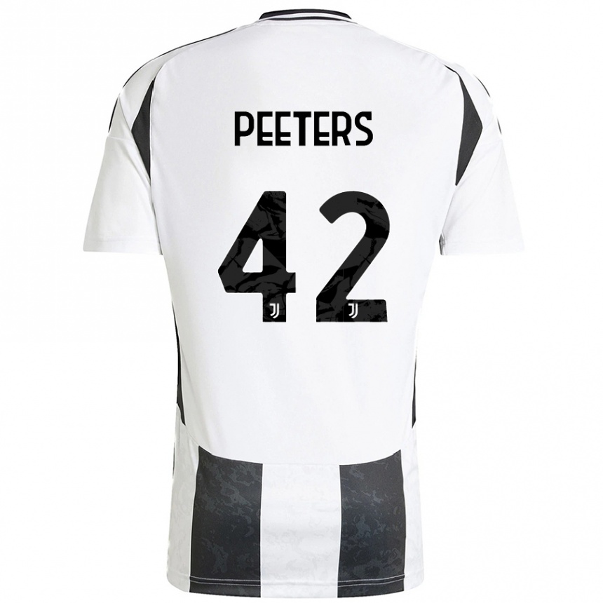 Hombre Fútbol Camiseta Daouda Peeters #42 Blanco Negro 1ª Equipación 2024/25 México