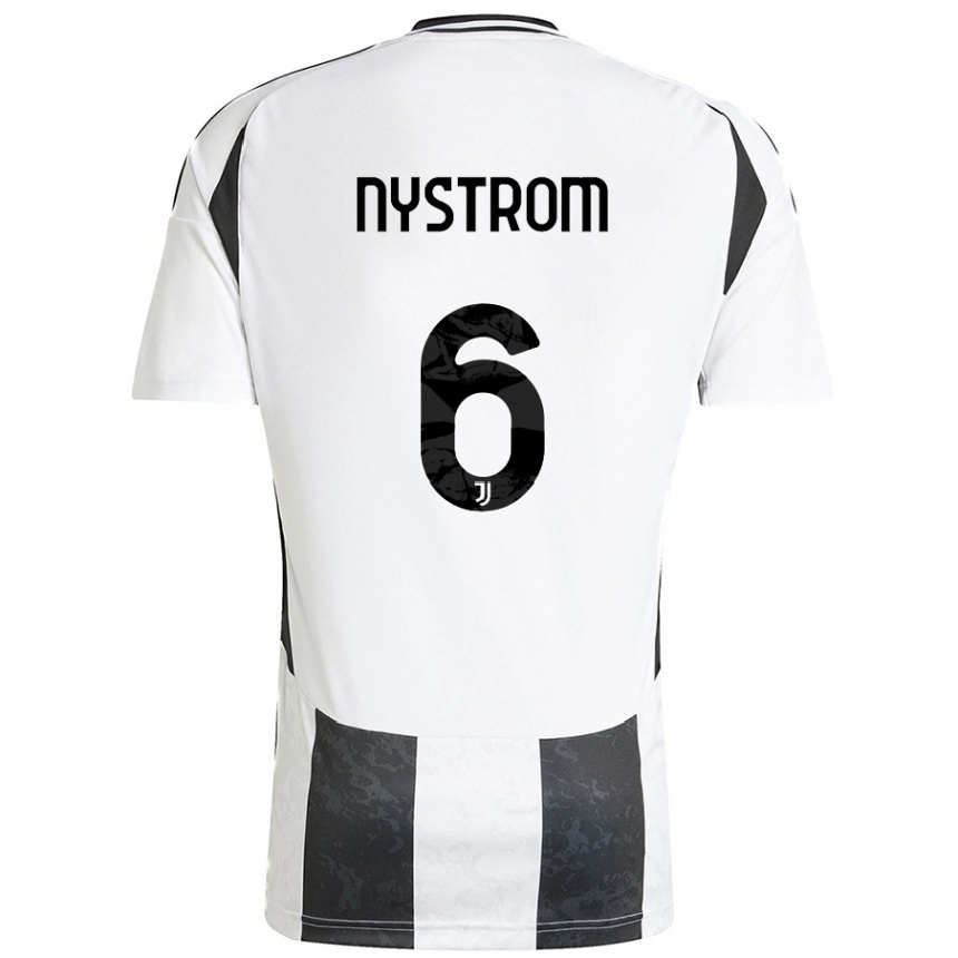 Hombre Fútbol Camiseta Paulina Nyström #6 Blanco Negro 1ª Equipación 2024/25 México