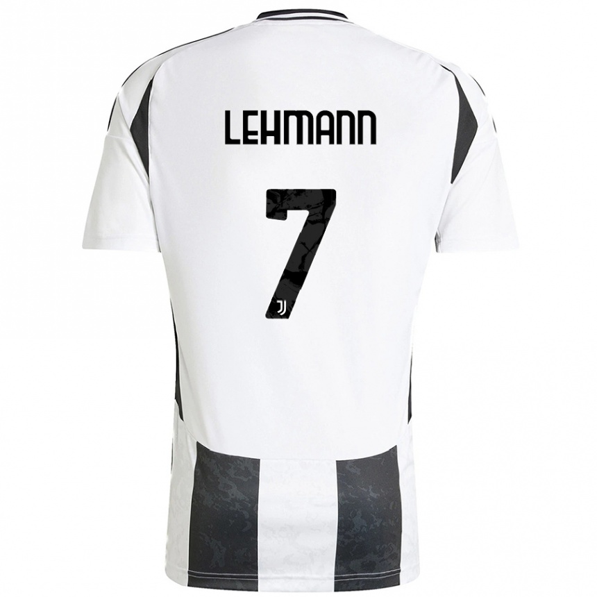 Hombre Fútbol Camiseta Alisha Lehmann #7 Blanco Negro 1ª Equipación 2024/25 México