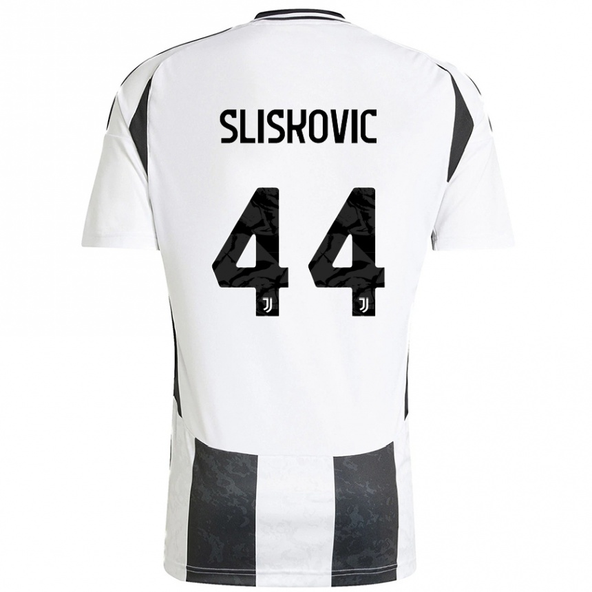 Hombre Fútbol Camiseta Gloria Slišković #44 Blanco Negro 1ª Equipación 2024/25 México