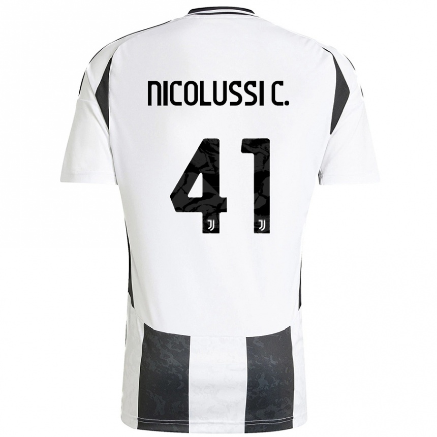 Hombre Fútbol Camiseta Hans Nicolussi Caviglia #41 Blanco Negro 1ª Equipación 2024/25 México