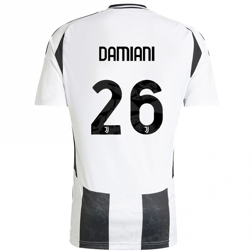 Hombre Fútbol Camiseta Samuele Damiani #26 Blanco Negro 1ª Equipación 2024/25 México