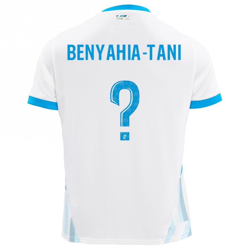 Hombre Fútbol Camiseta Aylan Benyahia-Tani #0 Blanco Azul Cielo 1ª Equipación 2024/25 México