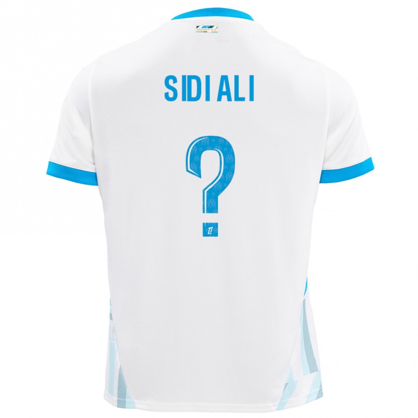 Hombre Fútbol Camiseta Sofiane Sidi Ali #0 Blanco Azul Cielo 1ª Equipación 2024/25 México