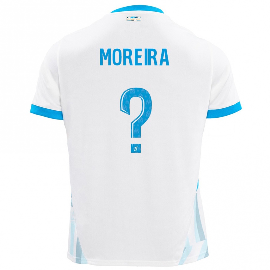 Hombre Fútbol Camiseta Iuri Moreira #0 Blanco Azul Cielo 1ª Equipación 2024/25 México