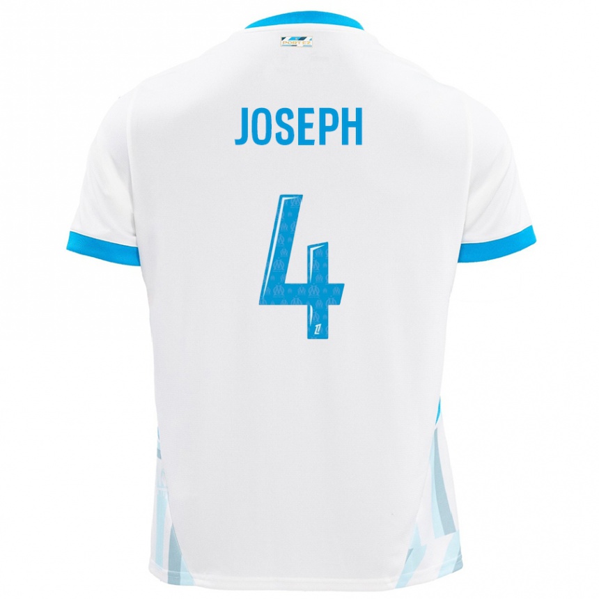 Hombre Fútbol Camiseta Tabita Joseph #4 Blanco Azul Cielo 1ª Equipación 2024/25 México