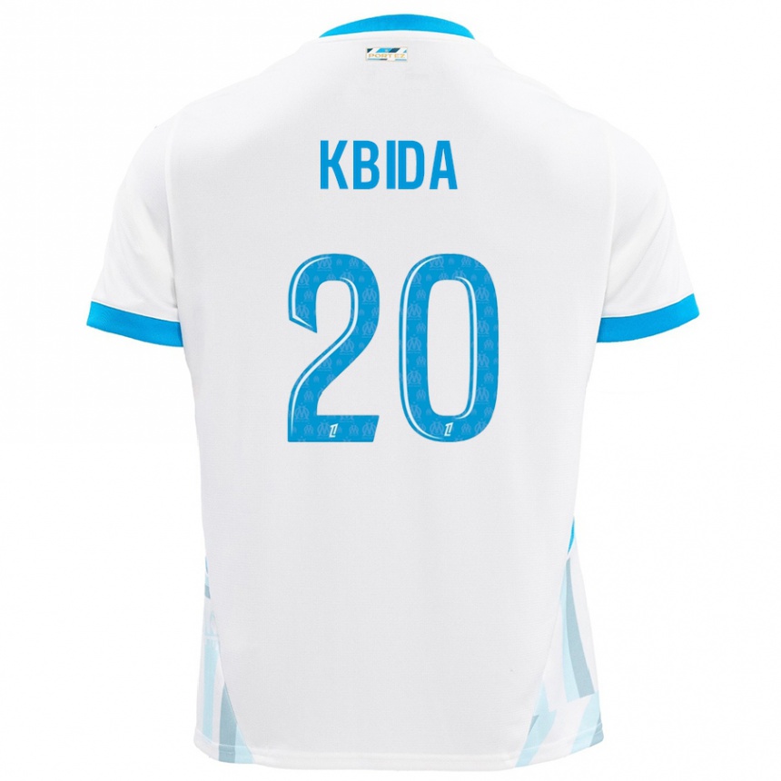 Hombre Fútbol Camiseta Inès Kbida #20 Blanco Azul Cielo 1ª Equipación 2024/25 México