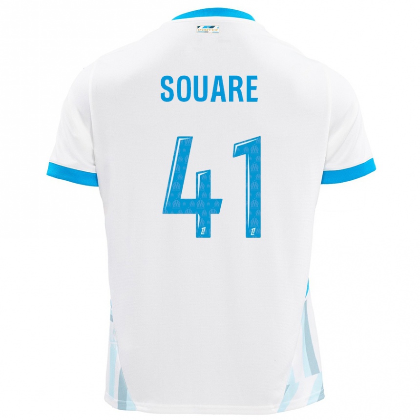 Hombre Fútbol Camiseta Cheick Souare #41 Blanco Azul Cielo 1ª Equipación 2024/25 México