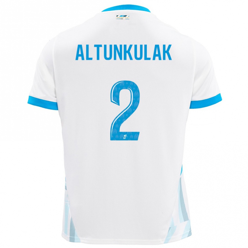 Hombre Fútbol Camiseta Selen Altunkulak #2 Blanco Azul Cielo 1ª Equipación 2024/25 México