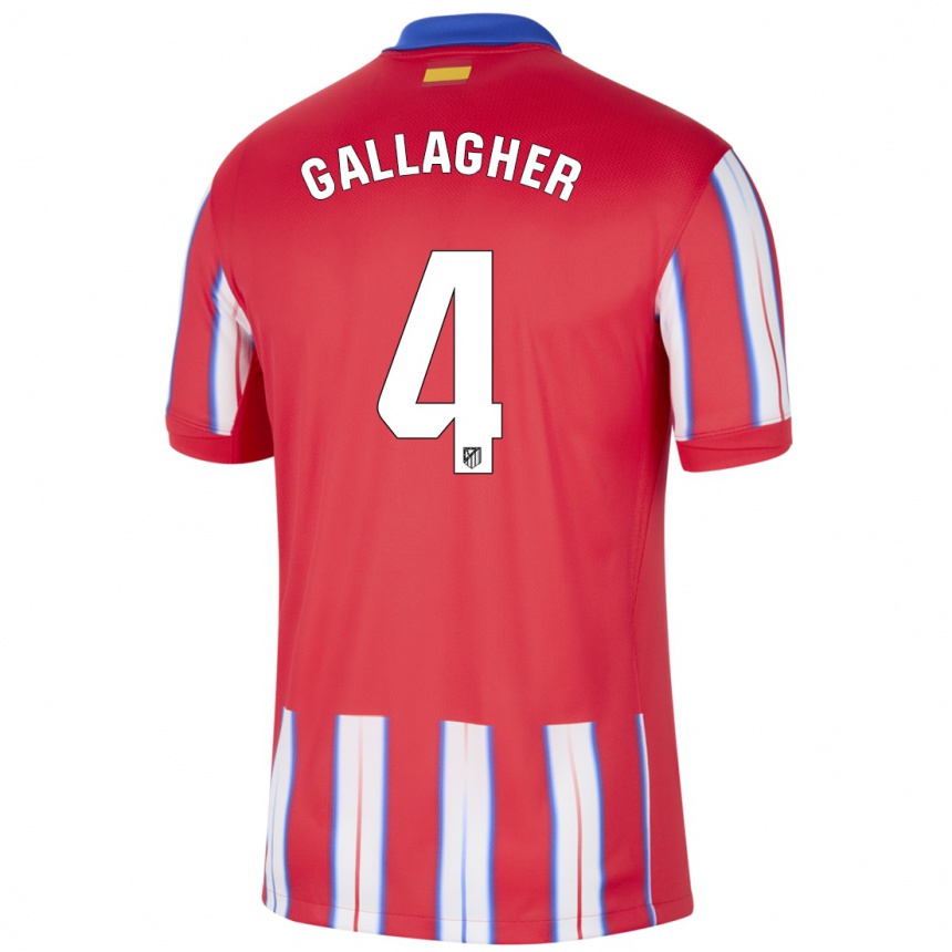 Hombre Fútbol Camiseta Conor Gallagher #4 Rojo Blanco Azul 1ª Equipación 2024/25 México